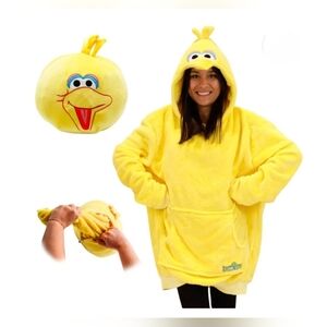 Sesame Street Big Bird Snugible Blanket-like Hoodie Adult Size